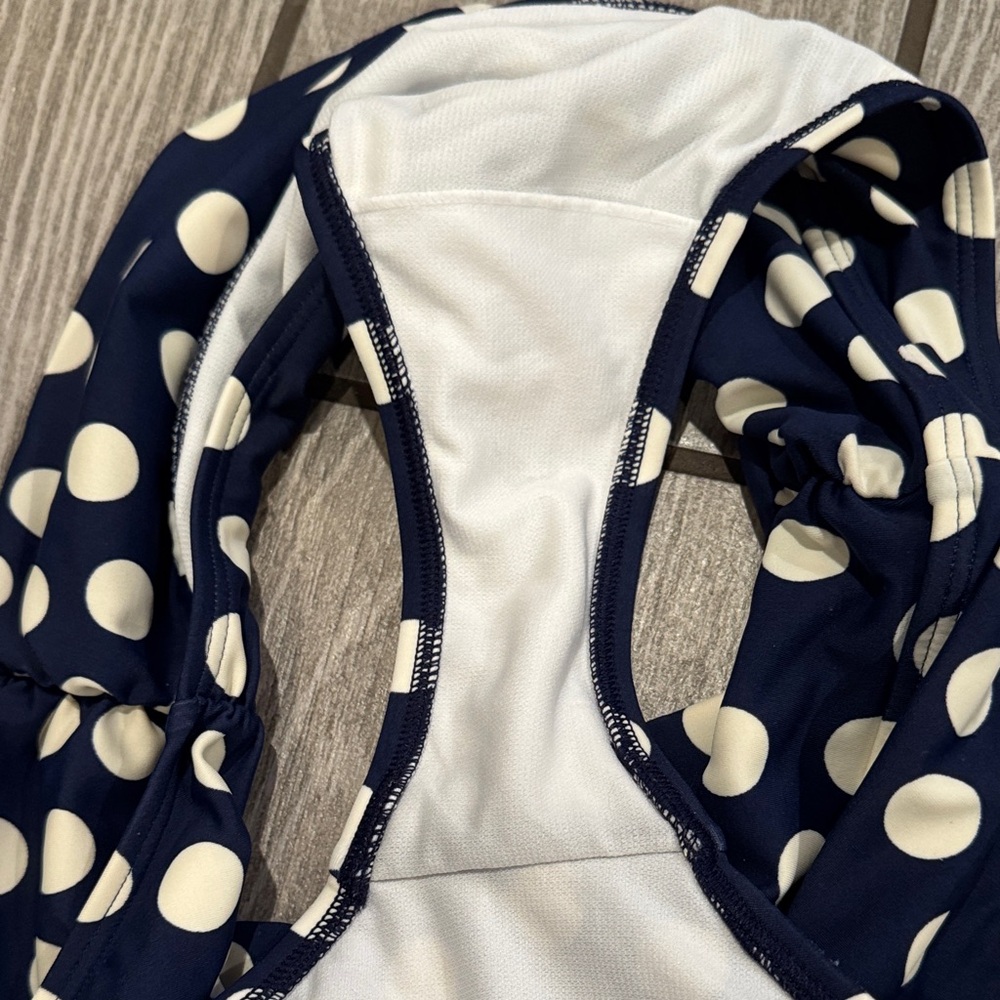 Boden Navy Polka Dot Bikini Set - Retro High Waisted size 6/8 - Picture 11 of 11